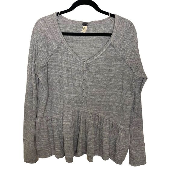 FREE People Coastline Thermal Peplum Top - Picture 4 of 8